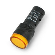 Signal lamp 12V AC / DC - 19mm - yellow