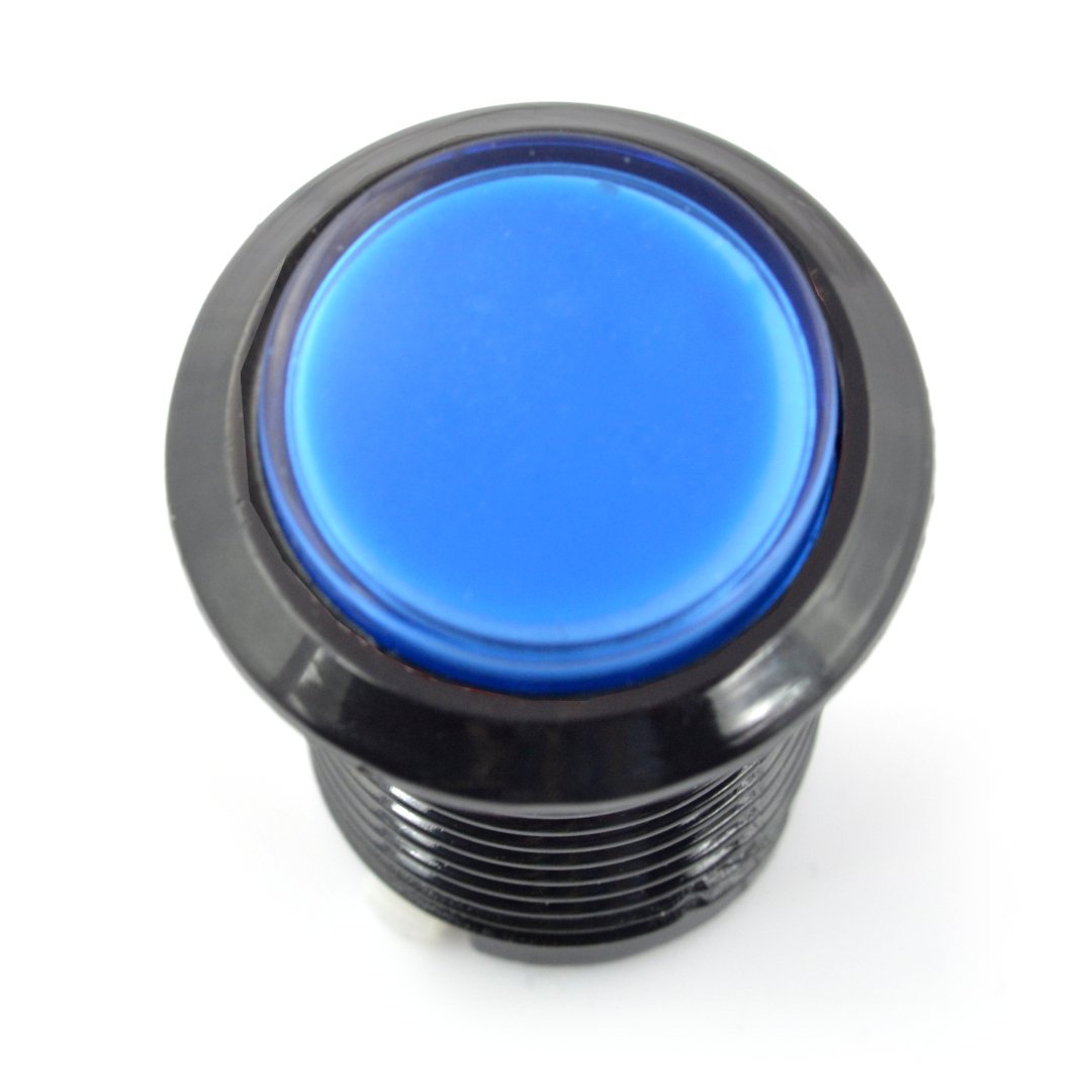 Arcade Push Button 3,3cm czarna obudowa - niebieski z podświetleniem