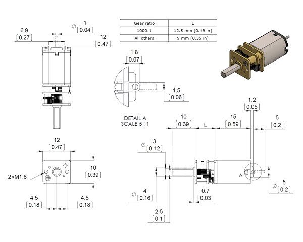 MP 12V Motor with 48 CPR Encoder for 25D mm Metal Gearmotors (No Gearbox)