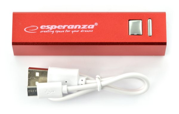 Mobilna bateria PowerBank Esperanza Erg EMP102R 2400mAh - czerwona