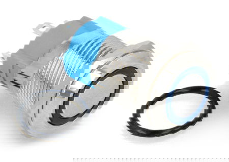 ON-OFF monostable switch - 2A/250V - flat - blue