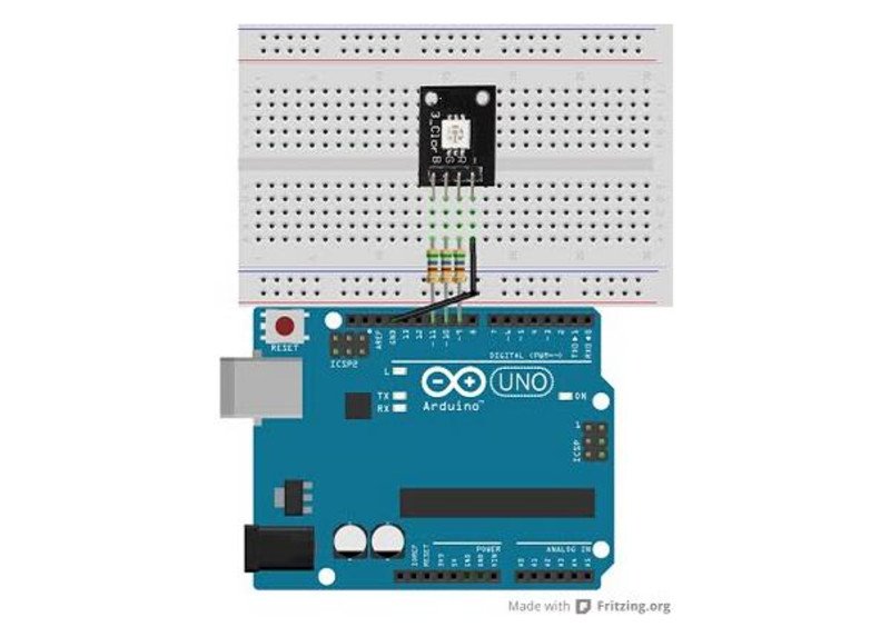 Przykład podłączenia modułu z diodą LED z Arduino