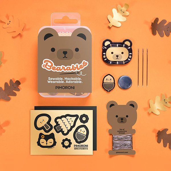 Bearables Bear Kit - zestaw naklejek z diodami LED i czujnikiem ruchu