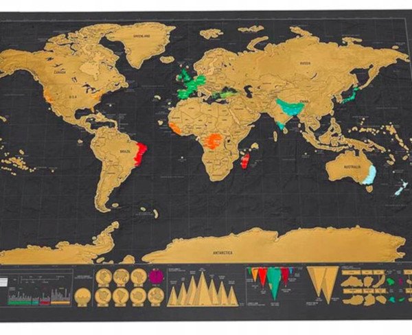Mapa świat zdrapka B9B1 30x42cm
