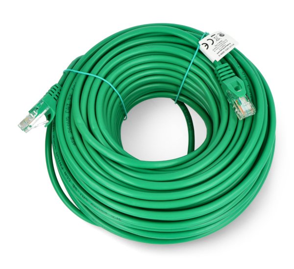 Przewód sieciowy Lanberg Ethernet Patchcord UTP 5e 30m Fluke Passed - zielony