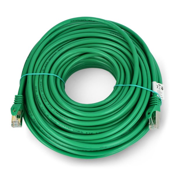 Przewód sieciowy Lanberg Ethernet Patchcord FTP kat.6 30m Fluke Passed - zielony