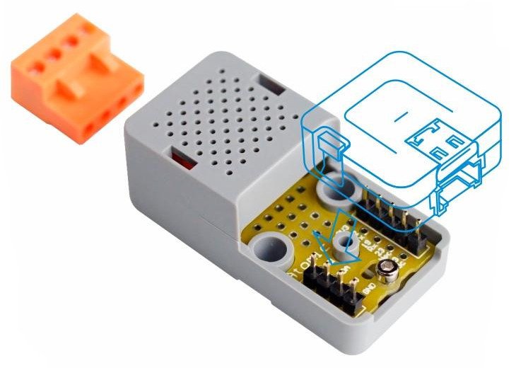 Połączenie elementów zestawu z modułem M5Atom Lite.
