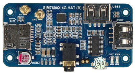 SIM7600G-H 4G HAT (B) - GNSS / LTE 4G / 3G / 2G overlay for Raspberry Pi - Waveshare 19485