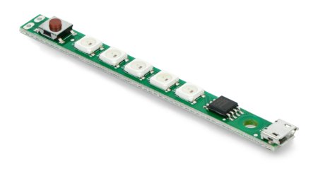 Listwa LED RGB 5 x diod USB 5 V z selektorem wzoru - Kitronik 3561