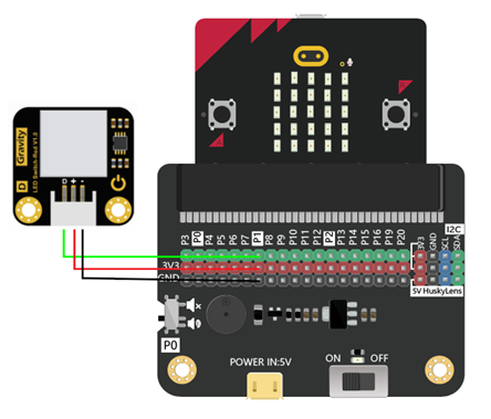 An example of connecting Gravity - LED Switch with a micro: bit board from the BBC.