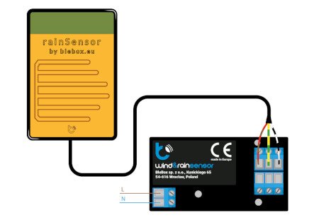 Example of connection to the wind rain sensor