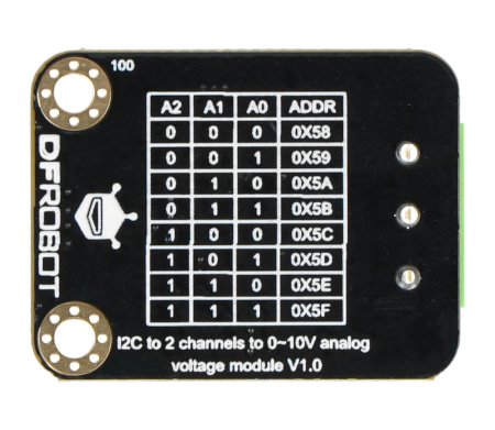 Gravity - 2-channel I2C 0-10V DAC module.