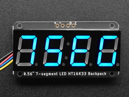 0.56'' 4-digit display - 7-segment Backpack - I2C - blue - STEMMA QT/Qwiic - Adafruit 5601.
