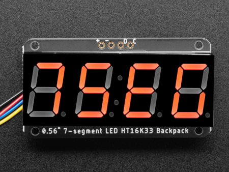 0.56'' 4-digit display - 7-segment Backpack - I2C - red - STEMMA QT / Qwiic - Adafruit 5599