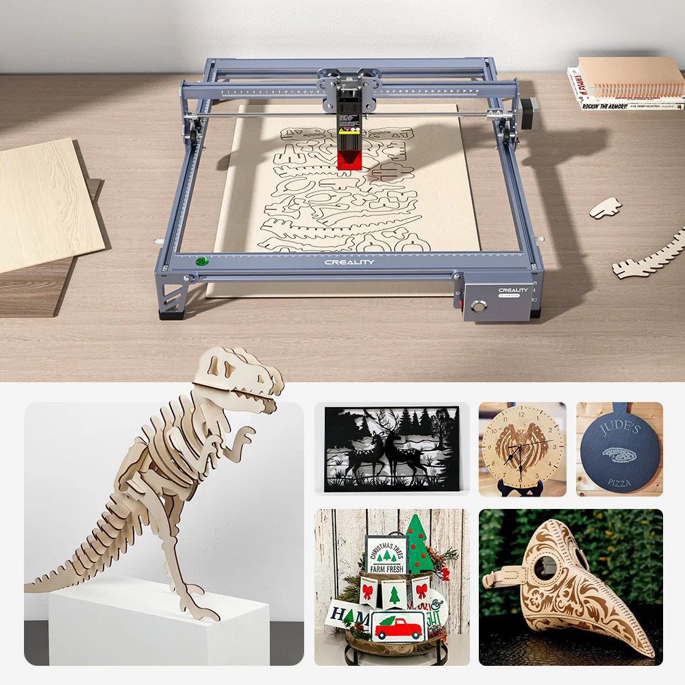 Creality 3D Falcon2 Laser Engraver 22W Laser Power with 400x415mm Engraving  Area Manual and Auto AirFlow Adjustment
