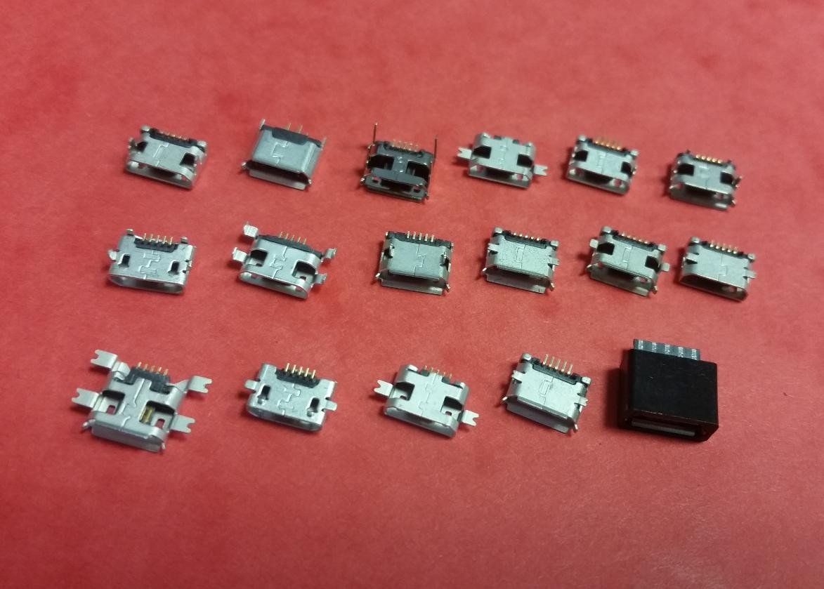 Set of microUSB sockets