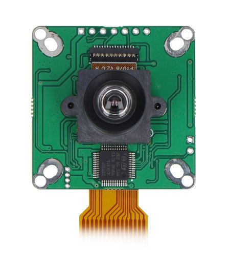 The camera module for Raspberry Pi stands on a white background.