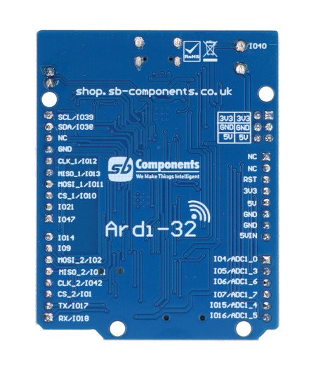 Ardi32 - development board with ESP32-S3-WROOM-1 - compatible with Arduino Uno - SB Components 26647