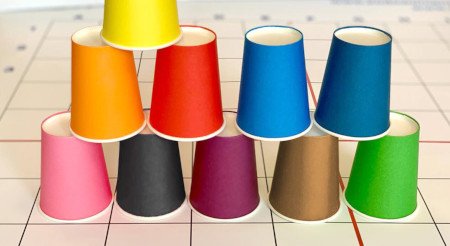 Paper cups for the Ozobot coding mat - 100 pieces in different colors