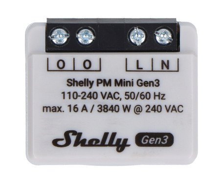 Shelly PM Mini Gen3 - Smart Energy Meter 240V/16A WiFi/Bluetooth - 1 Channel - Android/iOS App