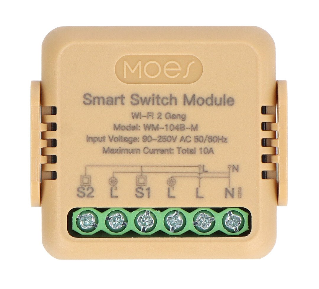 Tuya - WiFi 2-channel mini relay - Android/iOS app - Moes WM-104B-M Botland  - Robotic Shop