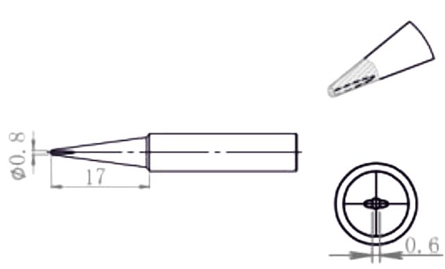 Q-T-0.8D tip for Quick soldering stations - 960-0.8D series