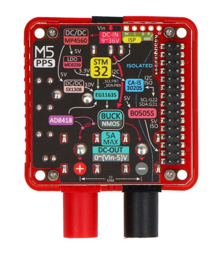 PPS Module 13.2 - programmable power module - step-down 0.5 V - 30 V / 5 A - for M5Stack Core - M5Stack M137