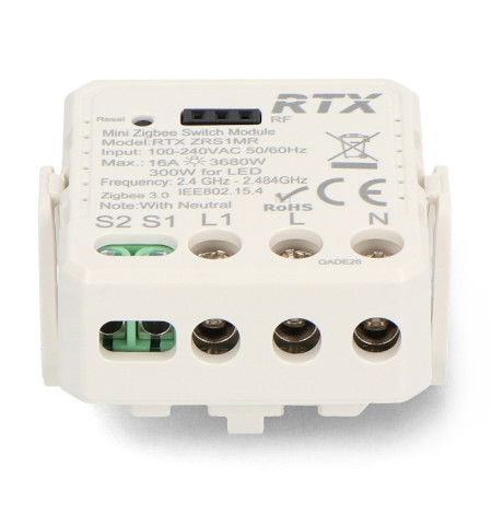 Tuya - single-channel mini relay 16 A - ZigBee - Android / iOS application - RTX ZRS1M