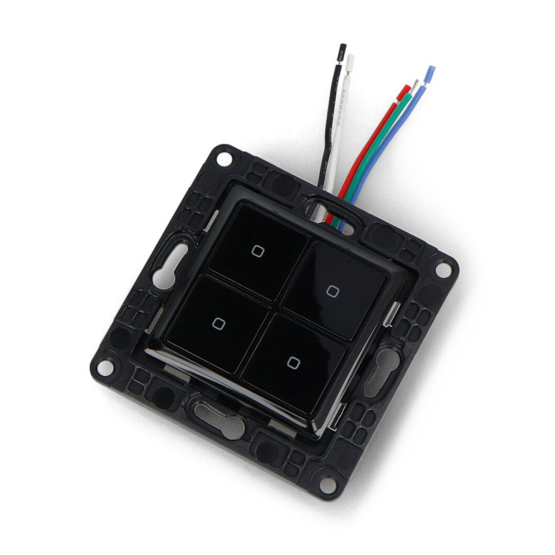 Shelly Wall Switch 4 - smart wall switch - 4 buttons - black