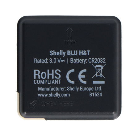 Shelly BLU H&T - Smart Bluetooth Temperature and Humidity Sensor - Black