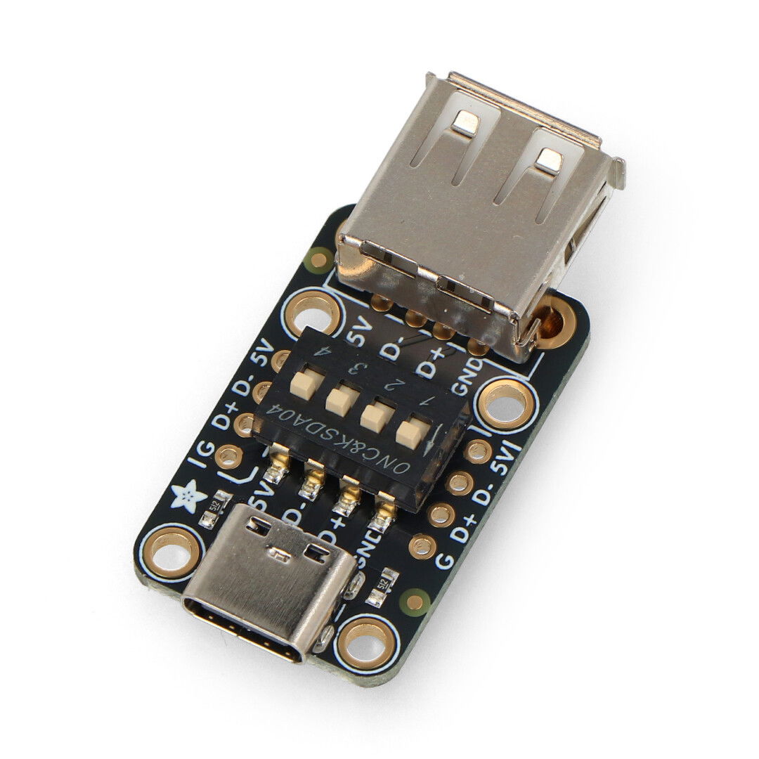 USB Type-A to USB Type-C Converter with DIP Switch - Adafruit 5972