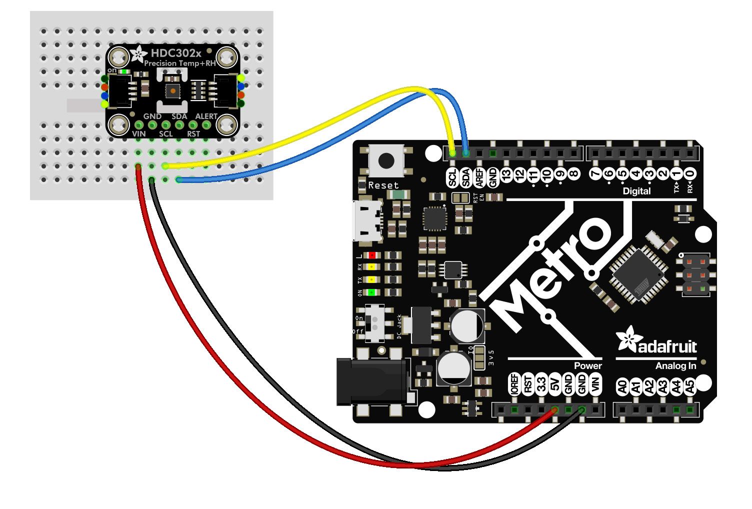 Connection diagram of the module with the Metro board