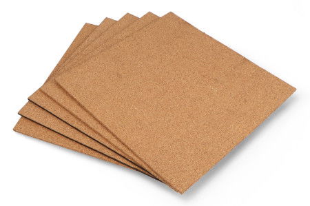 Fine-grained cork board - 3 mm - 200 x 200 mm - 5 pcs.