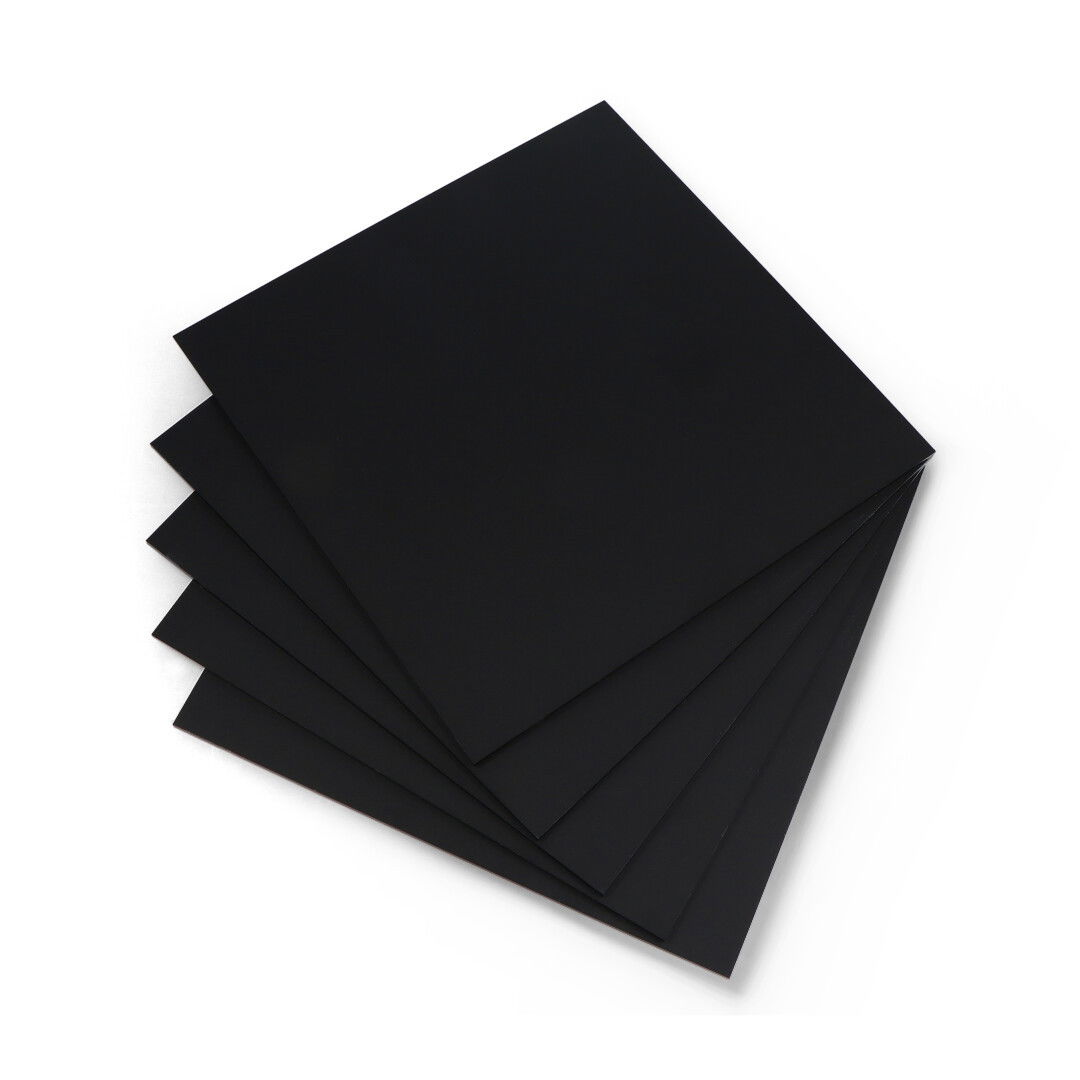 Black matt poured plexiglass - 3mm - 200x200mm - 5pcs.