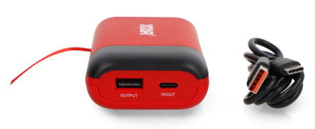 Charger for Li-Ion 18650/18700/20700/21700 batteries with PowerBank function - XTAR PB2S - red