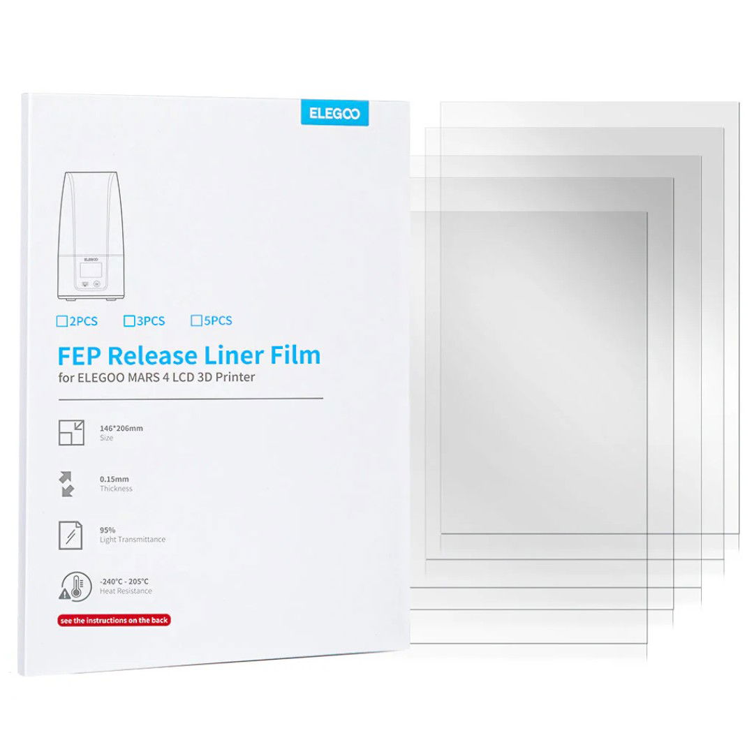 FEP film for Elegoo Mars 4 / 5 / 5 Ultra 3D printers - 206 x 146 mm - 5 pcs.