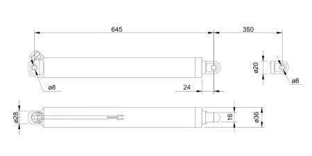 TLA-2 actuator dimensions