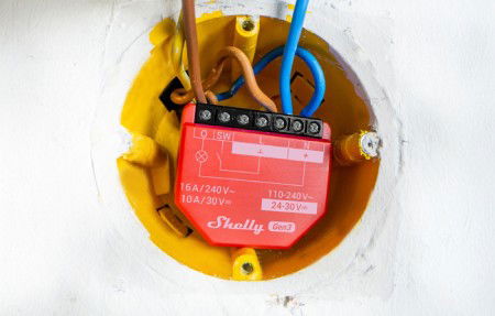 Shelly 1PM Gen3 - 1-channel flush-mount relay / controller - WiFi / Bluetooth with energy measurement - Android / iOS app - 4 pcs.