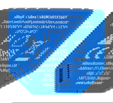 Shelly 1 Gen4 - WiFi/Bluetooth/ZigBee/Matter 16A relay - Android/iOS application