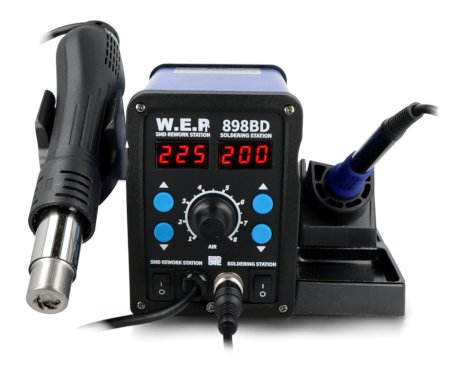Soldering station 2in1 hotair and tip-based WEP 898BD with fan in iron - 740W
