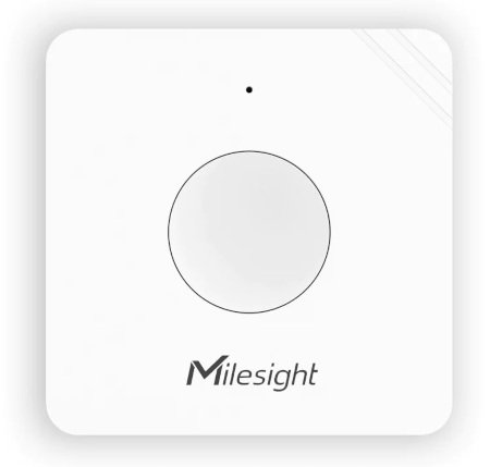 A white Milesight wall switch lies on a white background.