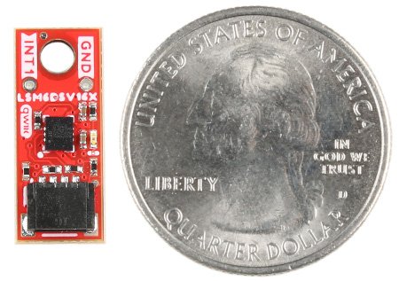 Comparison of the dimensions of the module with a coin.