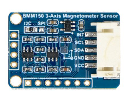 The 3-axis magnetometer module lies on a white background.