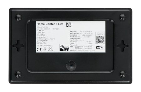 The bottom of the Fibaro Home Center 3 Lite control unit is on a white background.