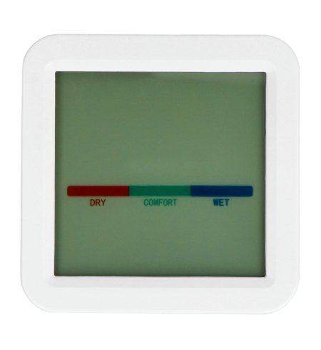 Smart temperature and humidity sensor hundred on white background.