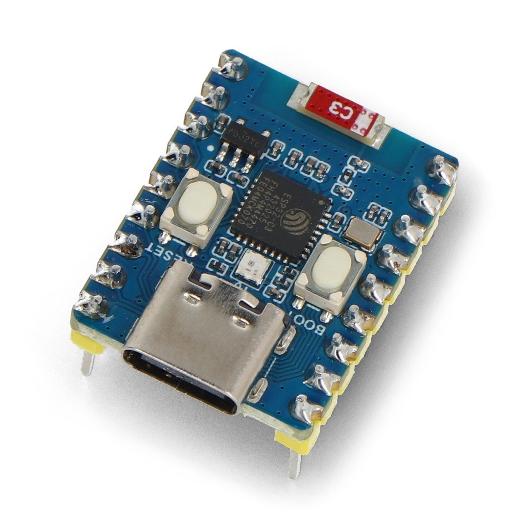 ESP32-C3-Zero-M - WiFi / Bluetooth development board - with connectors - ESP32-C3FN4 - Waveshare 25532