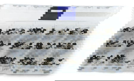 Set of NPN and PNP TO-92 bipolar transistors - 15 values - E49 - 300 pcs. - justPi