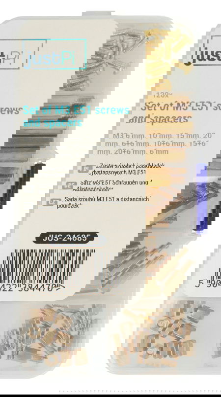 Set of screws and spacers M3 E51 - 120 pcs - justPi