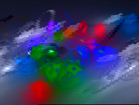 NeoPixel Star Shape Pixel Strand - 20 x 5050 RGB LED strip in the shape of stars - digital, addressable - 5V - Adafruit 5982