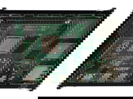 Raspberry Pi 4B Case with Adjustable Camera Mount - Black